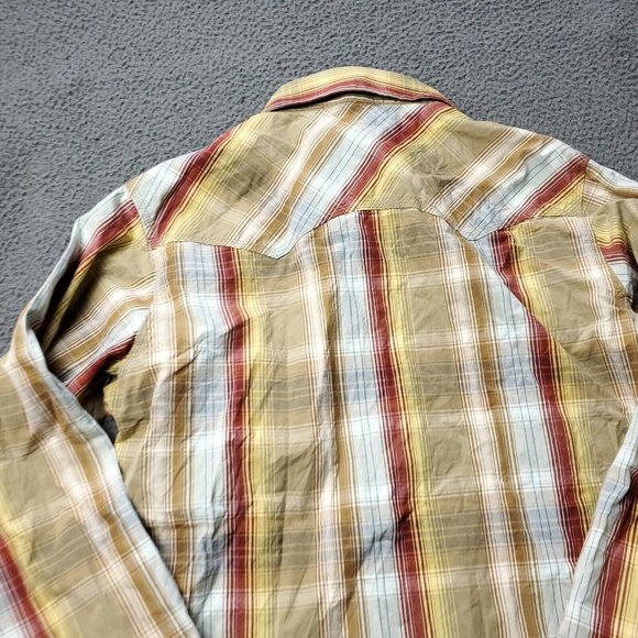 Fossil Pearl Snap Plaid Button Shirt Multicolor Mens XL Long Sleeve - Picture 8 of 8